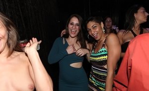 Beautyty lesbian party with lots of girls that show their tits and pussy